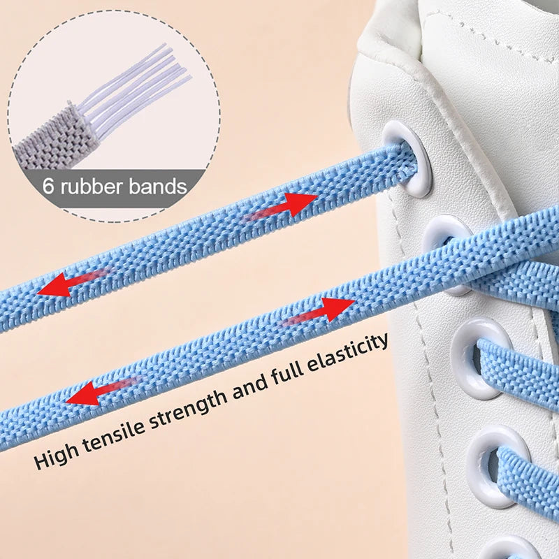 No Tie Shoelaces Elastic Outdoor Leisure Sneakers Quick Safety Flat
