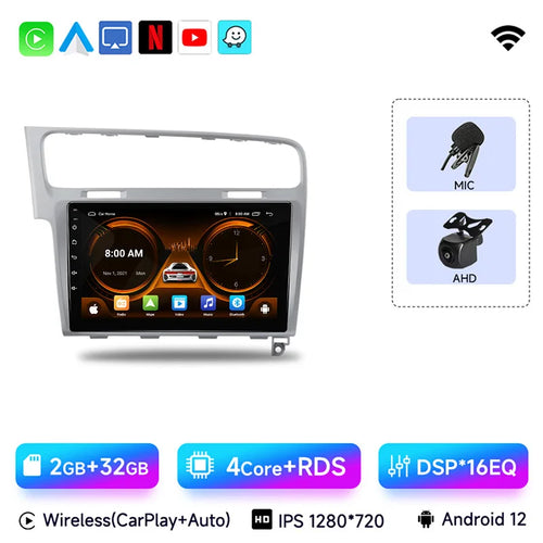 JIUYIN 10.1 Inch  Android 13 Auto Radio for VW Golf 7 2013-2017