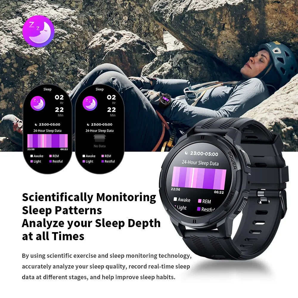 Skmei 1.43 Inch Amoled 1atm Waterproof Pedometer Smartwatch Heart Rate