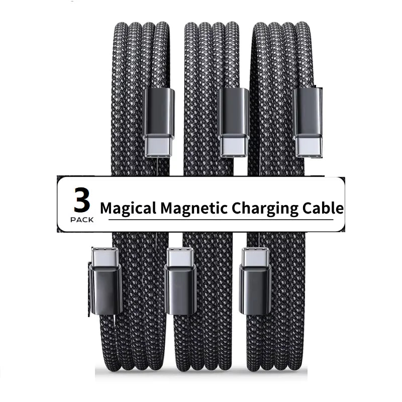Magnetic 100W Fast Charger Cable USB C To C for iPhone 16/15 65W USB A
