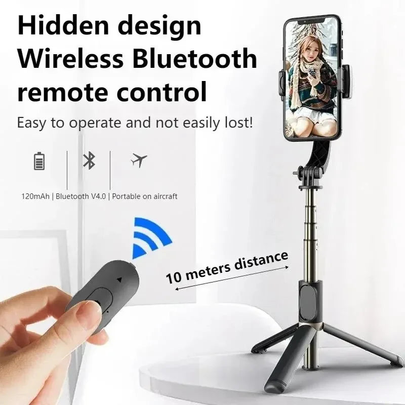 Q08 Mobile Phone Holder Video Stabilizer Bluetooth Selfie Stick Tripod