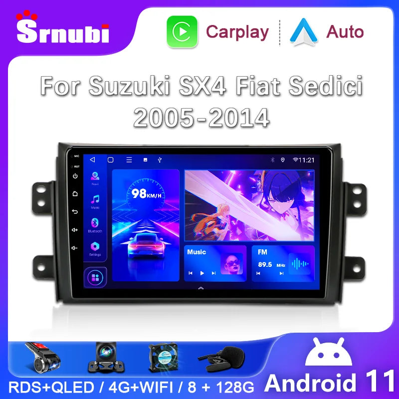 Srnubi Android Car Radio For Suzuki SX4 2006 - 2014 For Fiat Sedici