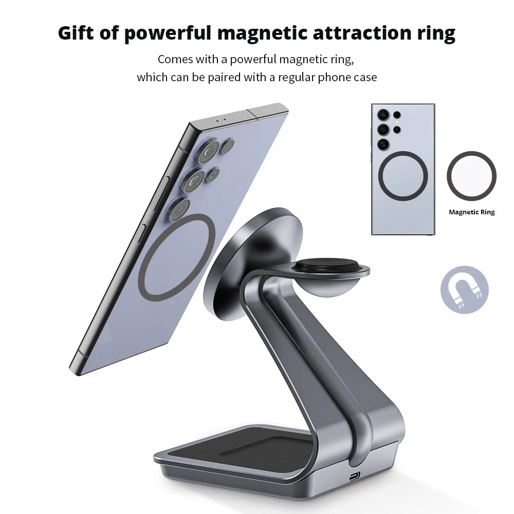 Bonola Magnetic 3 in 1 Wireless Charger Station for Samsung S24