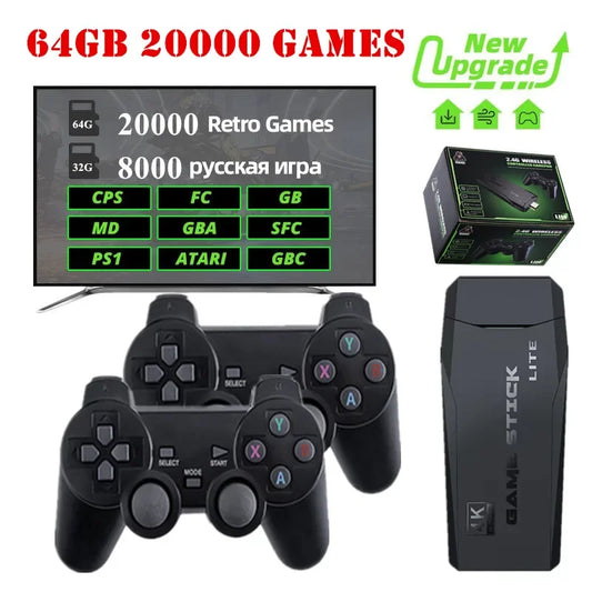 Video Game Console 2.4G Double Wireless Controller Game Stick 4K 20000