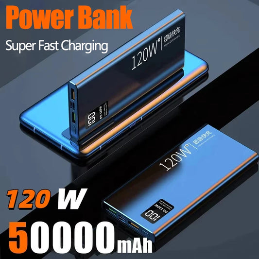 Portable Original Mobile 50000mAh Power Bank 120W Two-Way Fast