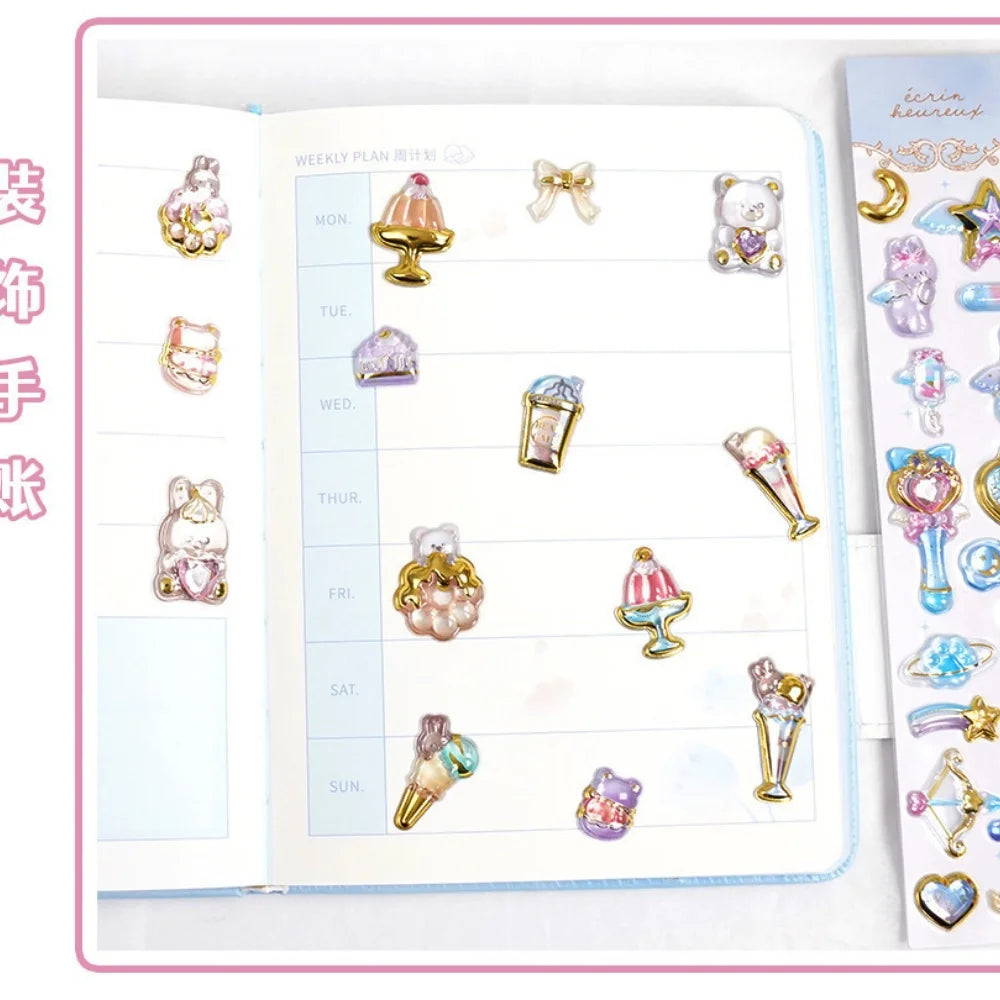 Creative Drop 3D Relief Stickers Candy Ghost Rabbit DIY Crystal