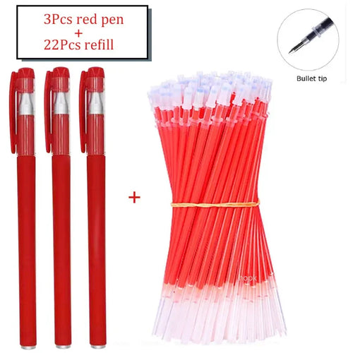 35 PCS Gel Pen Set School Supplies Black Blue Red Ink Color 0.5mm