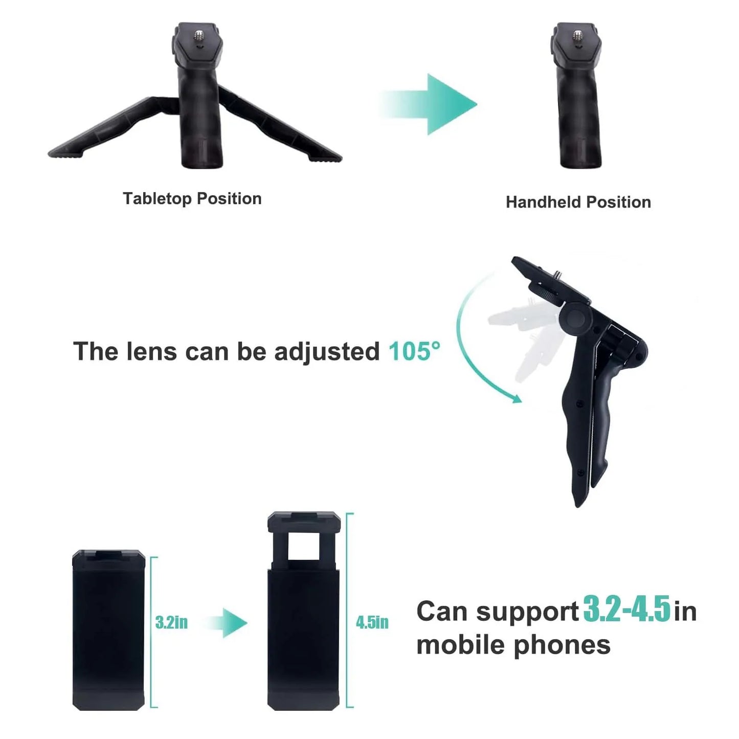 Smartphone Vlogging Kit for iPhone Android with Tripod Mini Microphone