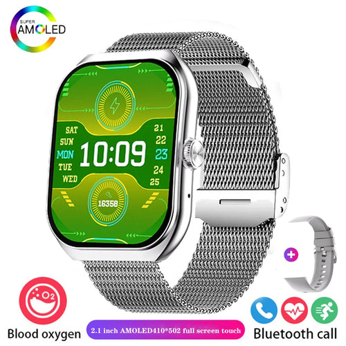 2024 New Men Smart Watch HD Bluetooth Call 2.1 Inch AMOLED Screen GPS
