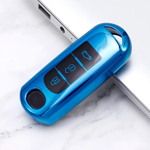 2/3 Buttons Soft TPU Car Key Cover Key Case for Mazda 2 3 6 Axela