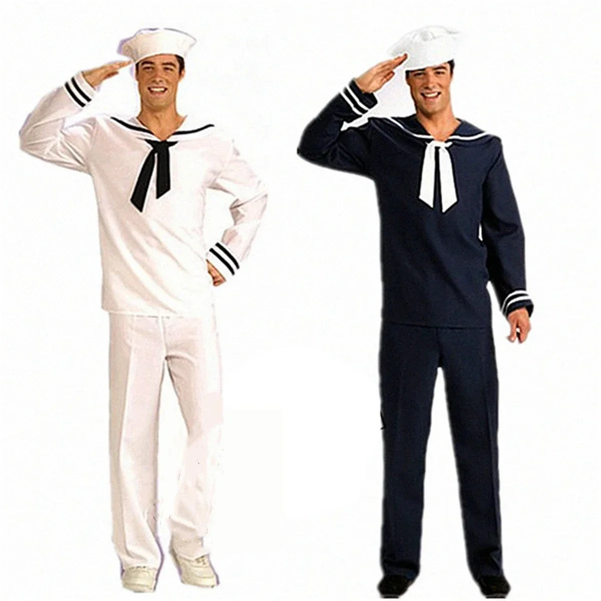 Cosplay Navy Sailor Suit Set Costumes Halloween Adults White Blue