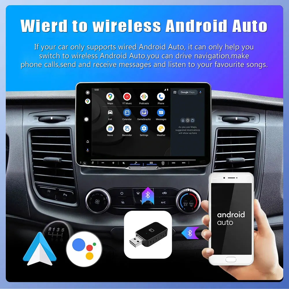2024 New Mini Wireless CarPlay Android Auto Wireless Adapter Smart