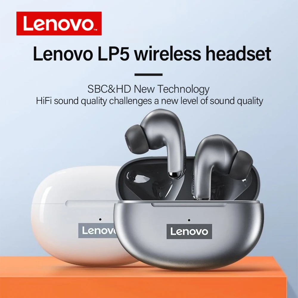 Lenovo LP5 TWS Bluetooth Earphone 9D Stereo HiFi Sports Waterproof