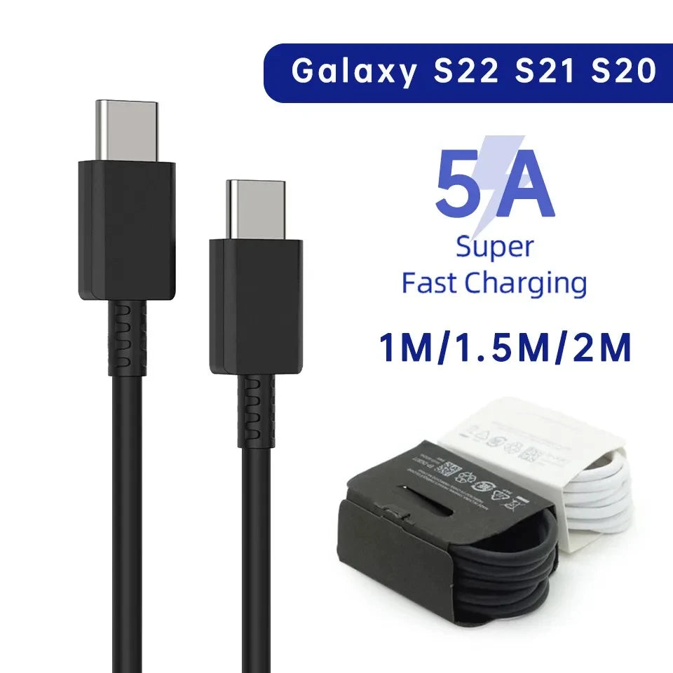 2PCS PD 45W USB C Cable For Samsung Galaxy S20 S21 S22 S23 Ultra Note