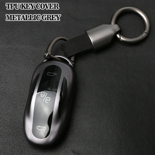 for Tesla Key Fob Cover Model 3 S Y Accessories Metallic Gray TPU Key