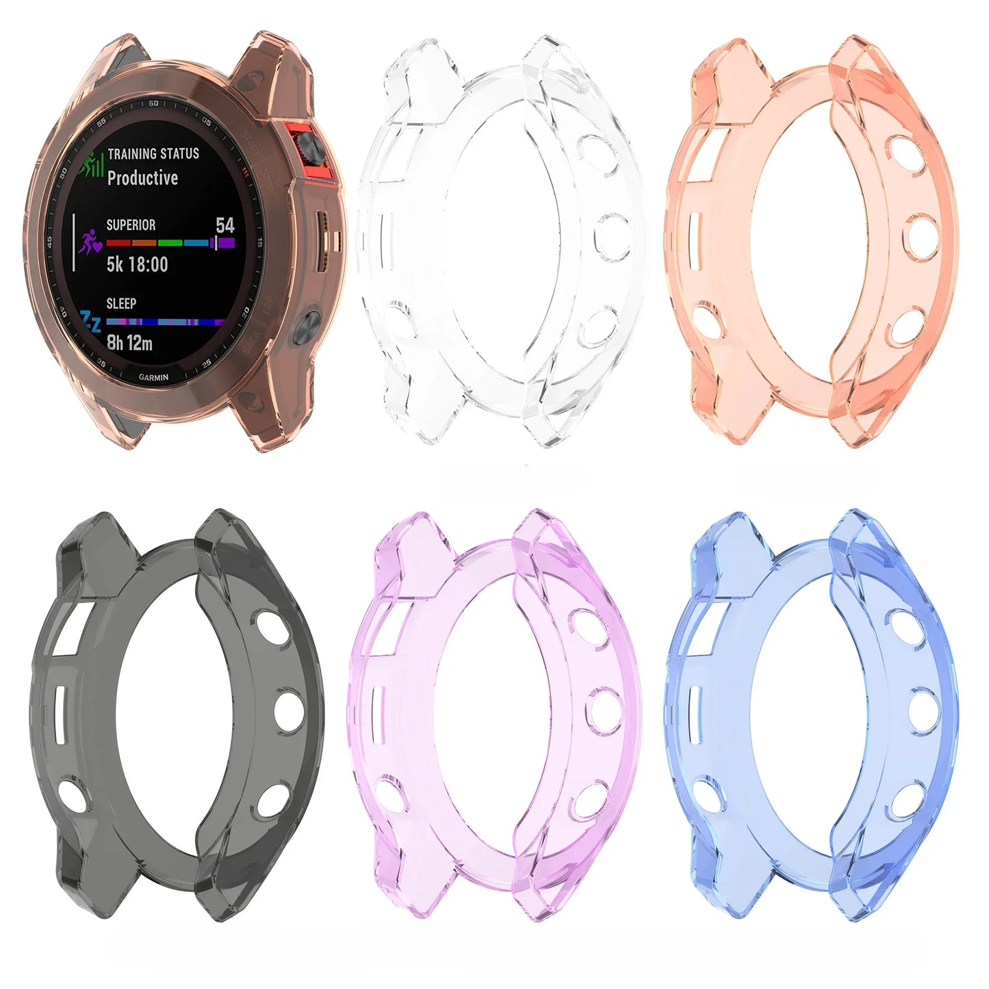 Transparent TPU Case for Garmin Fenix 6 6S 6X Pro 7 7S 7X Pro 5 5S 5X