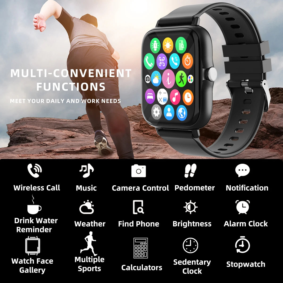 Waterproof Smart Watch with Heart Rate Answer Call Sleep Monitoring