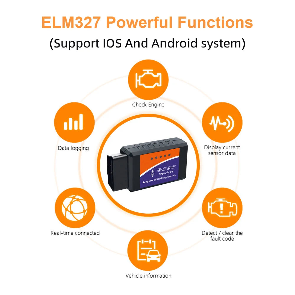 ELM327 V2.1 OBD2 Scanner Bluetooth Car Diagnostic Tool For Android