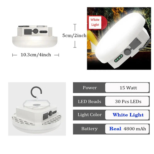 Rechargeable Powerful Light Camping Lantern with Magnet Strong Light