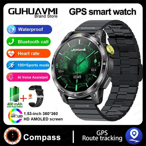 Outdoor Professional GPS Trajectory Smart Watch 1.5" HD Screen
