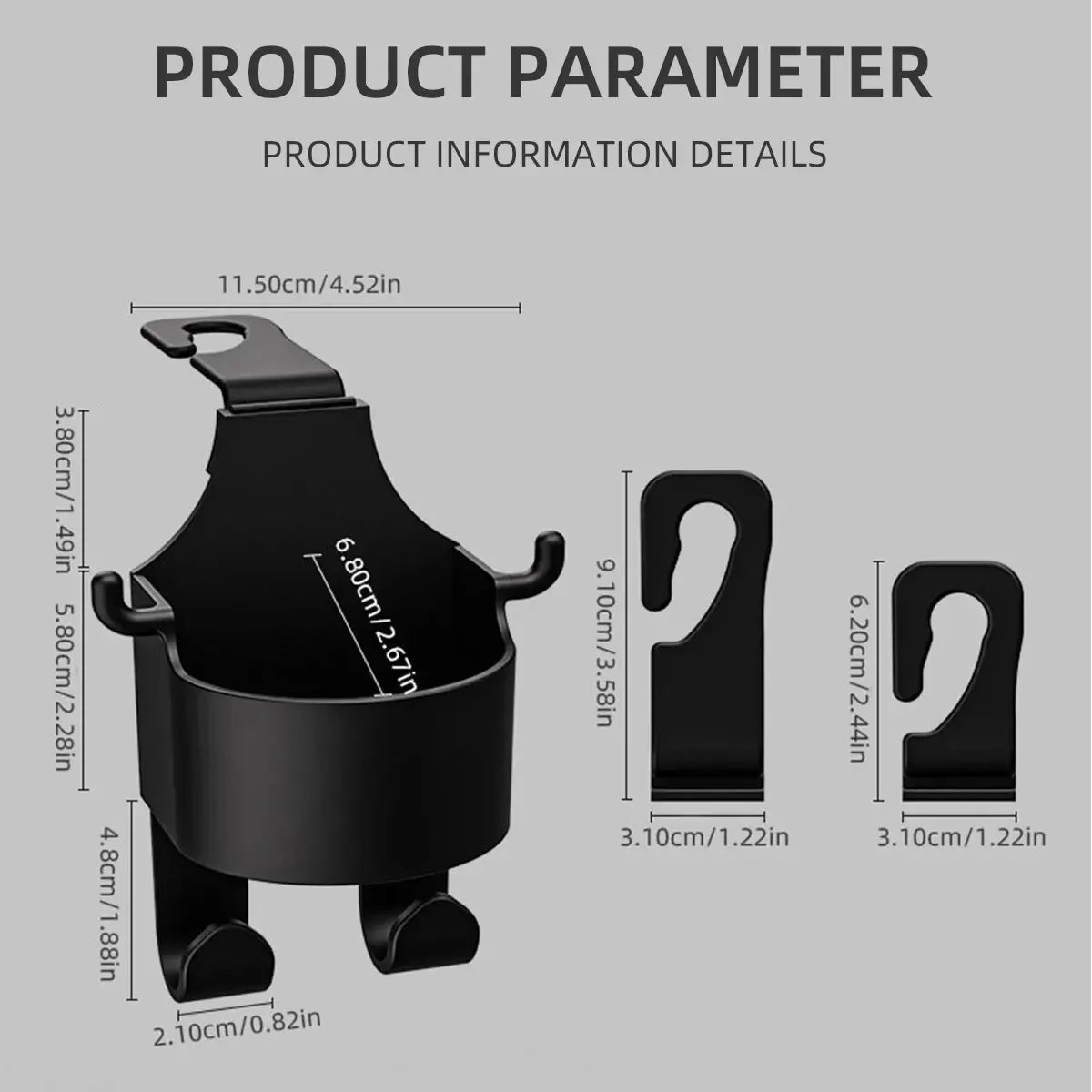 2Pcs Car Seat Headrest Hook Hanger Storage Organizer Universal with