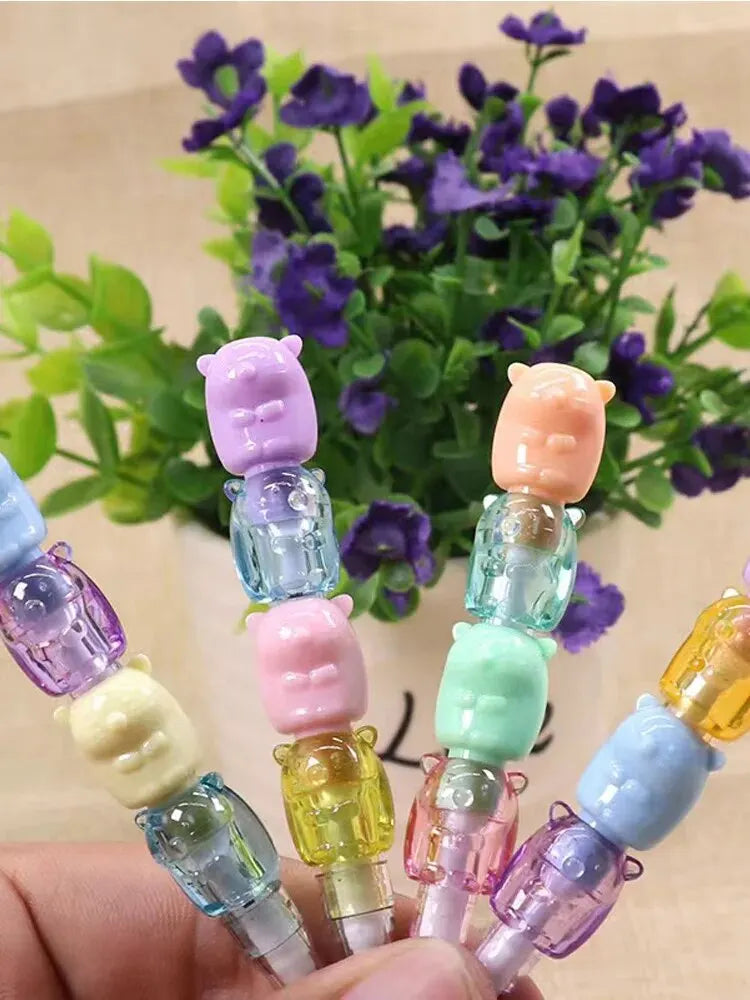 2pcs/Set Cute Bear Non Sharpening Mechanical Pencil Student Writing