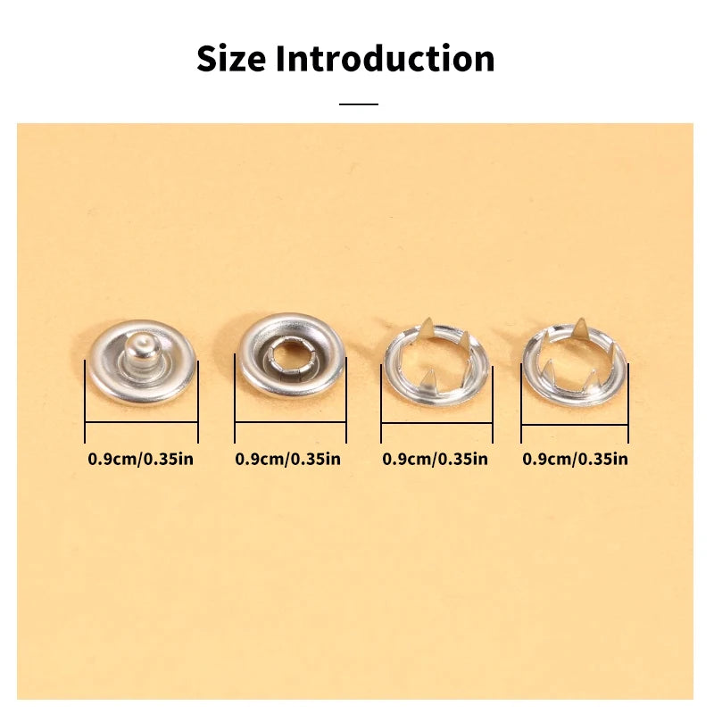 Snap Button Kit With Hand Pressure Pliers 50pcs 100pcs Snaps , Metal