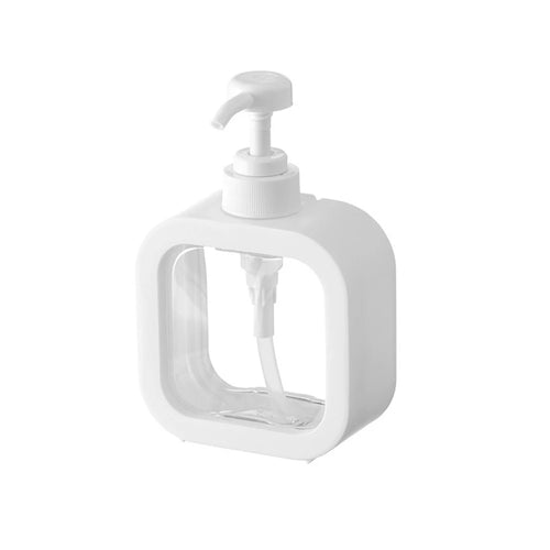 A large-capacity soap dispenser bottle, transparent visible plastic