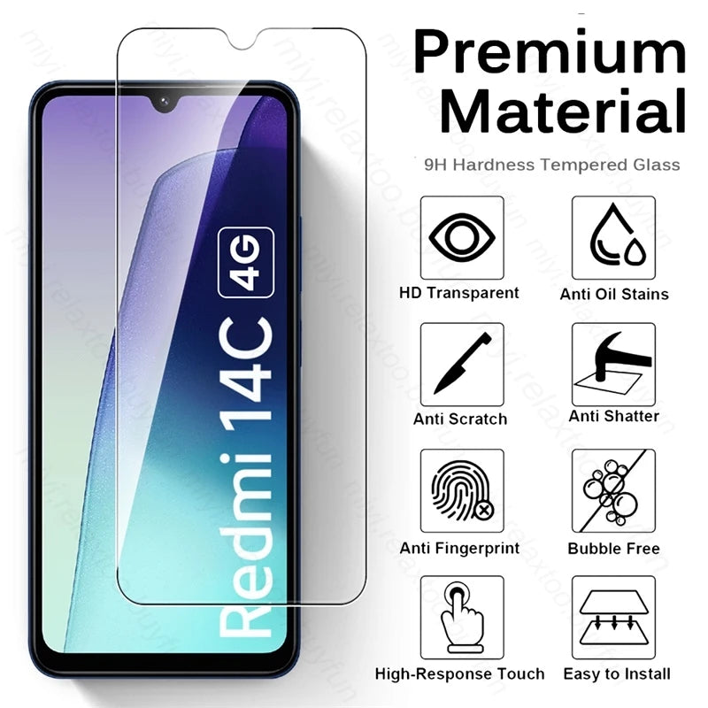 4 In 1 Protective Glass for Xiaomi Redmi 14C 4G Screen Protector Lens