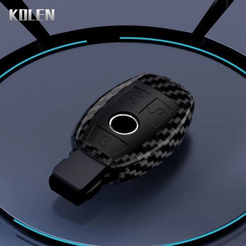 ABS Carbon Fiber Car Key Case Cover Shell For Mercedes Benz A B C E