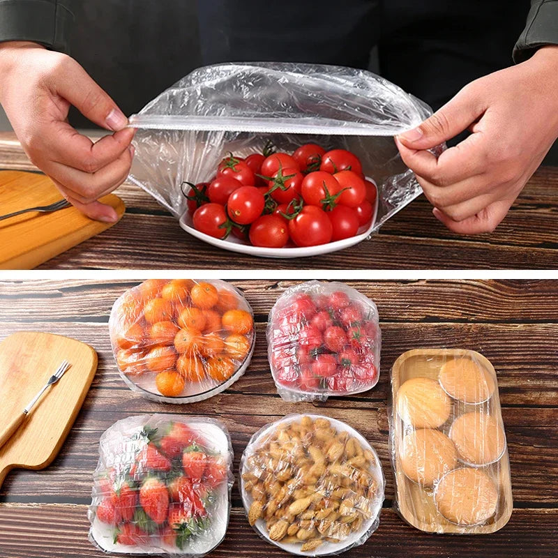 Reusable Disposable Food Cover Plastic Wrap Durable Elastic Food Lids