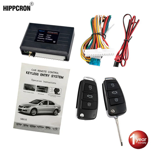 Hippcron Car Central Door Lock Auto Keyless Entry System Button Start