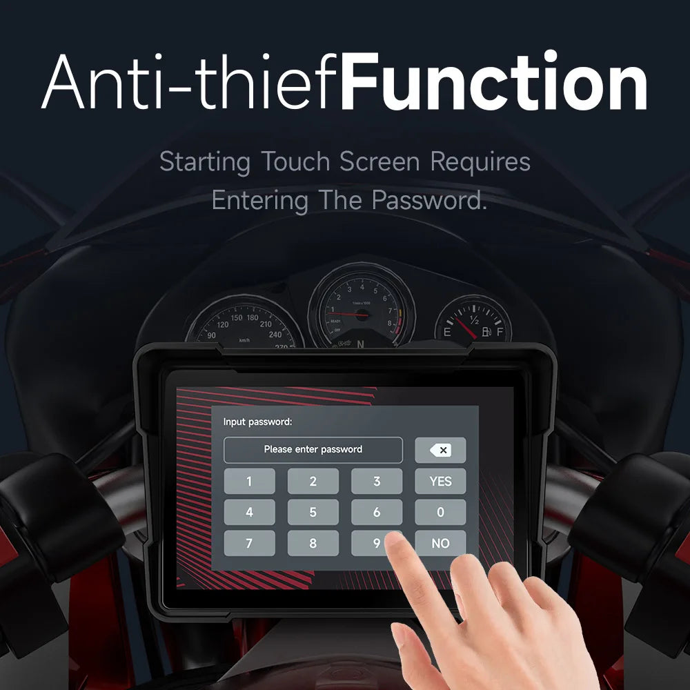 JIUYIN 5Inch Motorcycle Wireless Apple Carplay Android Auto Portable