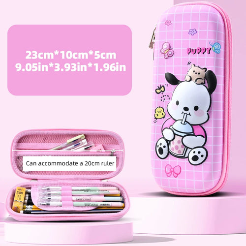 Kuromi & Cinnamoroll Pencil Case, Durable, 3D Three-dimensional