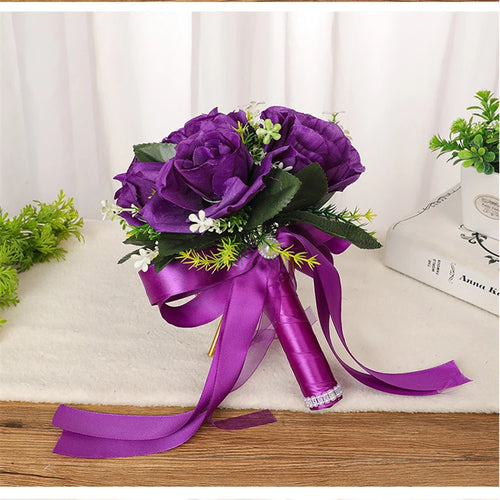 Bridal Flower Bouquet Wedding Supplies Artificial Silk Rose Peony