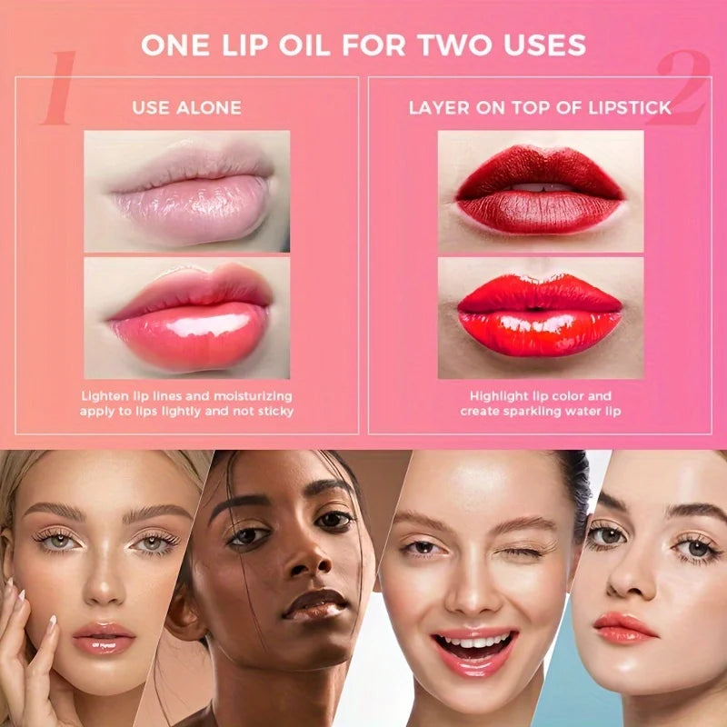 Hydrating Lip Glow Oil, Plumping Lip Gloss, Moisturizing Lip Oil
