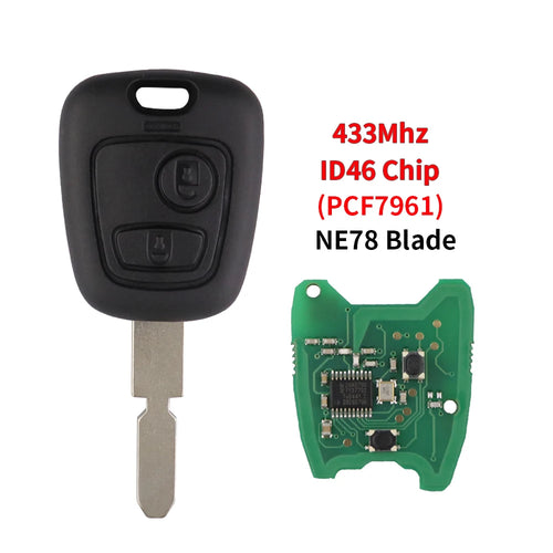 ID46 Chip Remote Car Key For Citroen C1 C2 C3 C4 Saxo Xsara Picasso