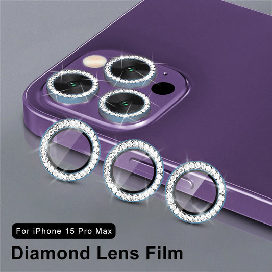 9D Diamond Camera Protector For Iphone 16 Pro Max Camera Tempered
