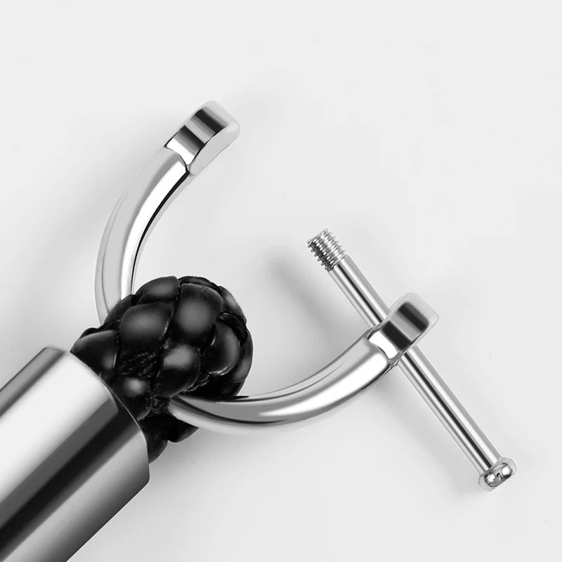 Leather Rope Car Keychain Hand Braided Horseshoe Buckle Keychain for