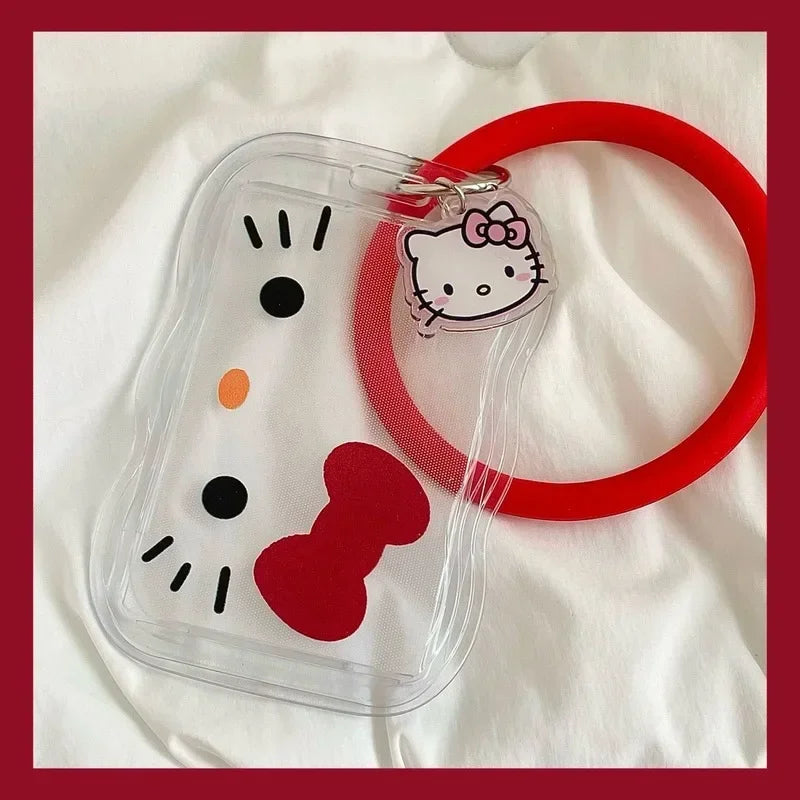 Kawaii Cartoon Hello Kitty Card Holder Cute KT Cat ID Card Student