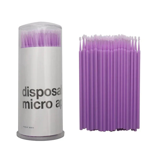 100 pcs Disposable Micro Brush Mascara Wands Applicator Lash Removing