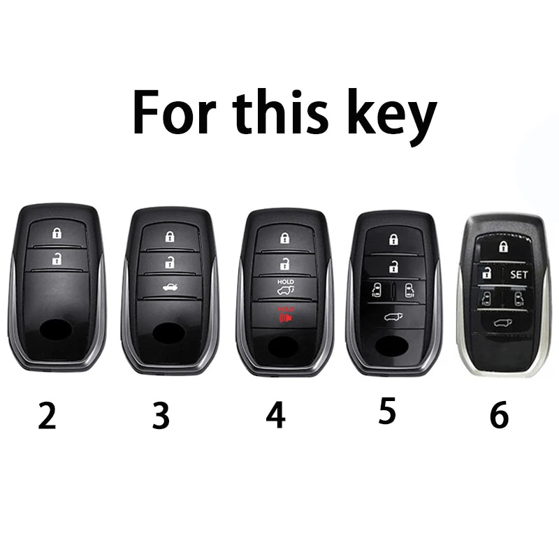 2 3 4 Buttons TPU Car Key Case Cover for Toyota Land Cruiser 200 300