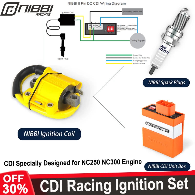 NIBBI CDI Box Ignition Coil CDI Racing for ZhongShen NC250 NC300