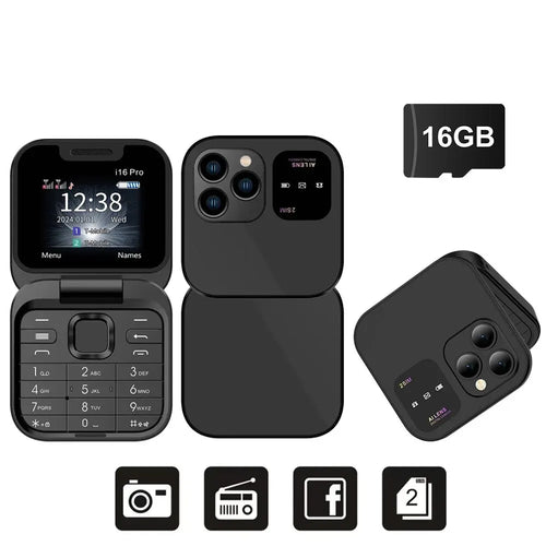 SERVO I16 Pro MIni Fold Mobile Phone 2G GSM Dual SIM Card Speed Dial