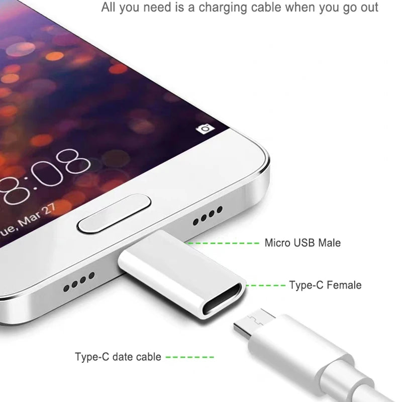 1-6Pcs USB Type C Female To Micro USB Male Adapter Connector TypeC USB