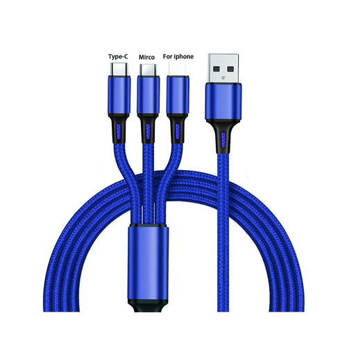 Weaving One to Three Data Cables Usb Port Multiple 3In1 Micro USB Type