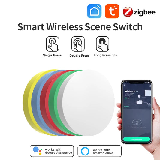 Tuya Zigbee Smart Wireless Scene Button Switch Remoter Multi-scene
