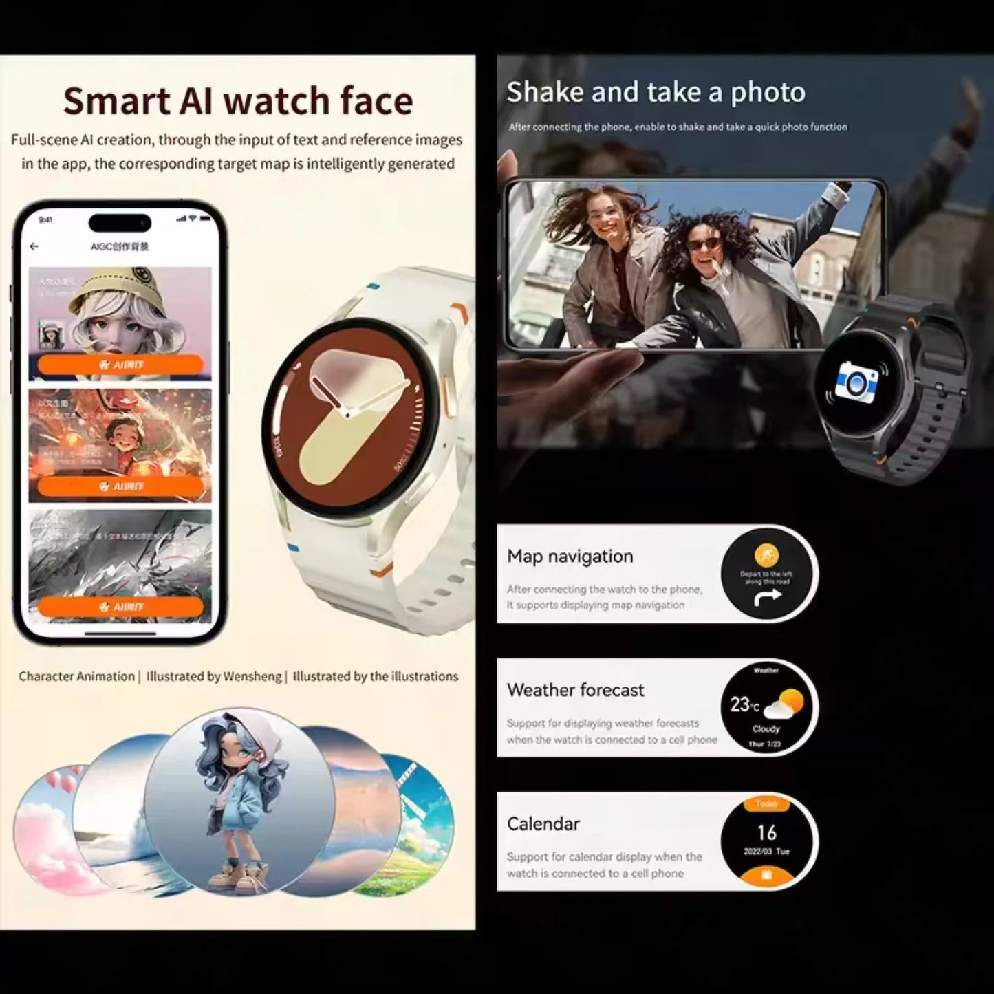 2025 Fashion Watch 7 mini Smart Watch Men Women HD AMOLED Smartwatch