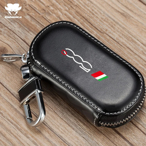 New Leather Car Key Case Folding Remote Control Zipper Keychain For