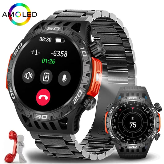 Outdoor Military Smart Watch Men's With LED lighting Bluetooth Call